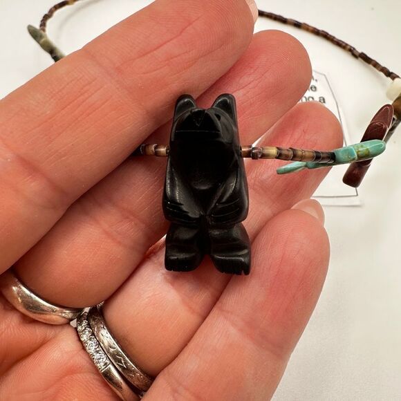 Vintage Zuni-style Fetish Carved Heishi beaded necklace! - Picture 13 of 15